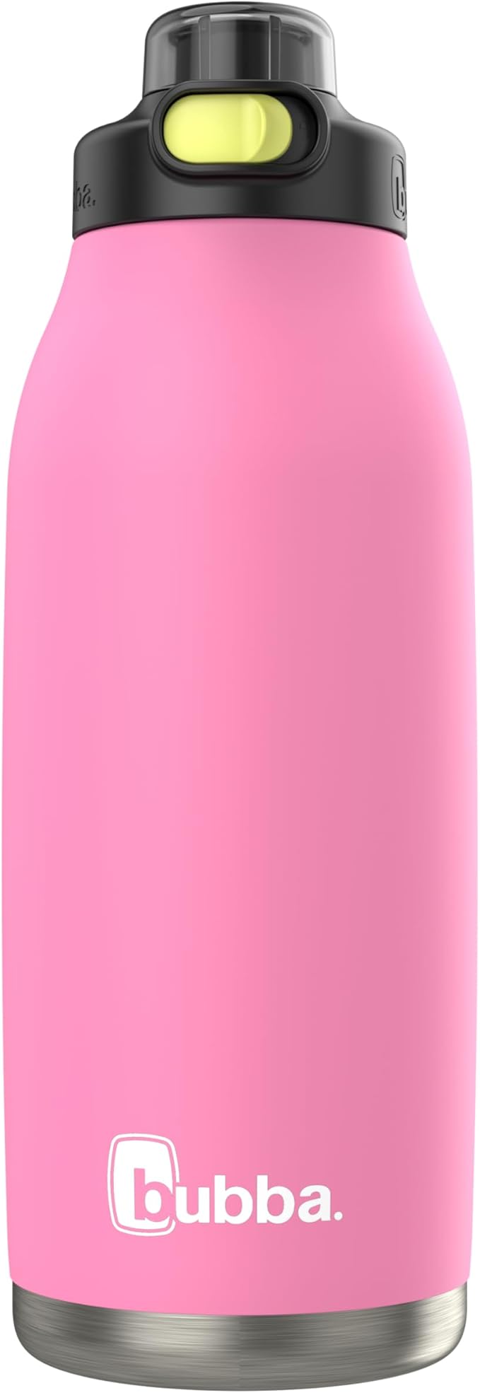 Bubba Radiant Stainless Steel Water Bottle with Push-Button Chug Lid 40oz, Rubberized Azalea