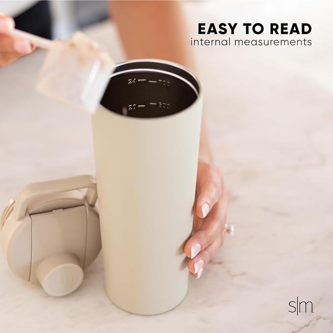 Simple Modern Officially Licensed NFL Cincinnati Bengals Stainless Steel Shaker Bottle with Ball 24oz | Metal Insulated Cup for Protein Mixes Shake Pre Workout | Rally Collection | Cincinnati Bengals