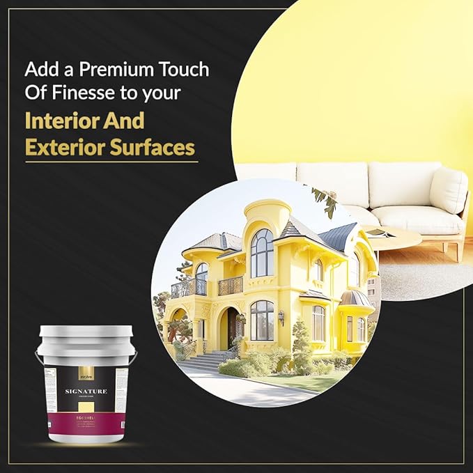 EVOLVE Signature Paint & Primer: Luxury Paint & Primer for Indoor & Outdoor Surfaces, Minimal Odor, Eggshell Sheen (Sunshine Yellow, 5 Gallon)