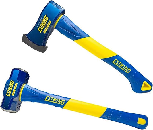 Estwing Power Duo 2pc Set, 4 lb. x 16" Sledge Hammer and 1.25 lb x 14" Axes with Fiberglass Handle