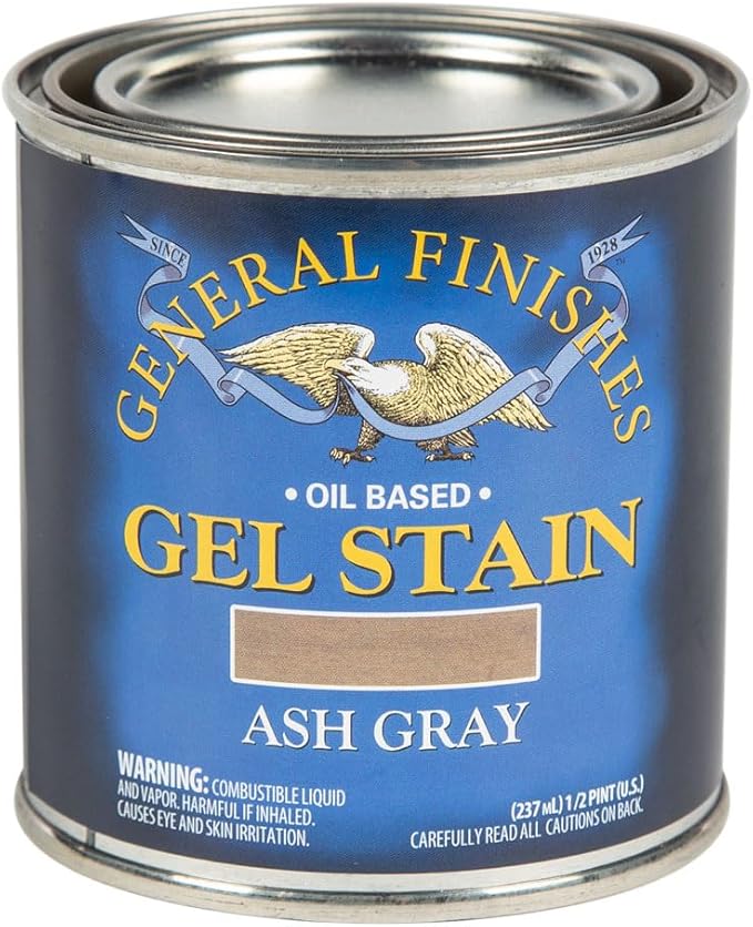 General Finishes Oil Base Gel Stain, 1/2 Pint, Ash Gray
