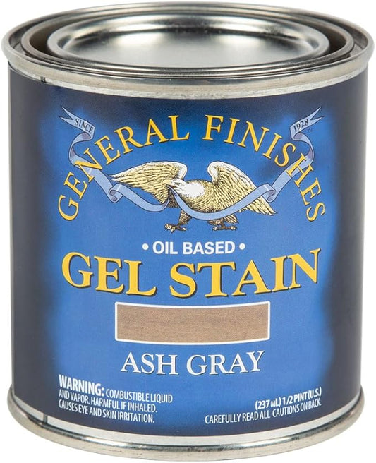 General Finishes Oil Base Gel Stain, 1/2 Pint, Ash Gray