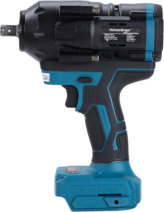 1000N.m(738FT-lbs) Cordless Impact Wrench for Makita 18V Battery,1/2 inch Brushless Electric Impact Driver Gun for Truck,Heavy-duty Project