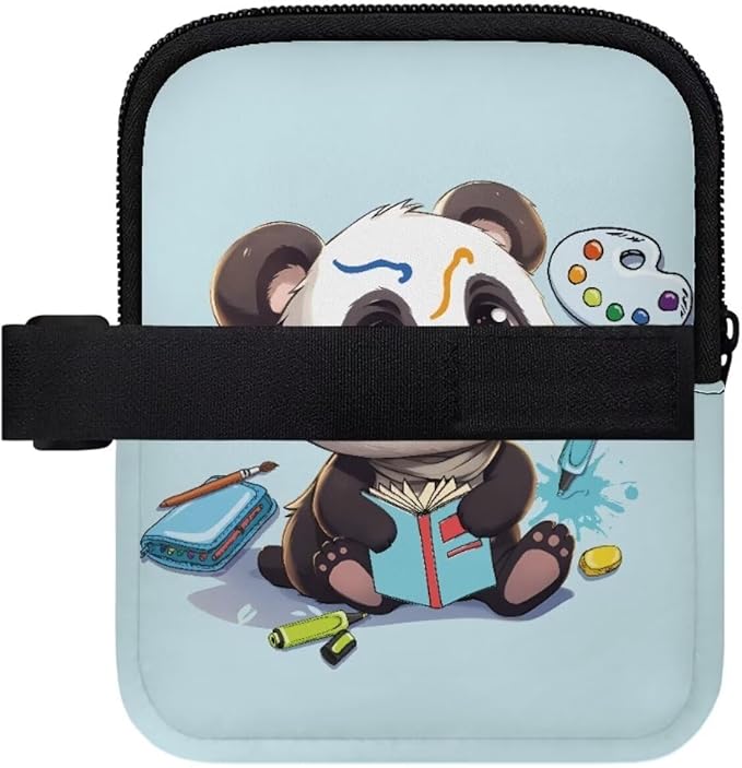 Cute Panda Water Bottle Pouch with Adjustable Strap Tumbler Cup Pouch for 40oz Stanley Accessories Tumbler IceFlow Storage Holder