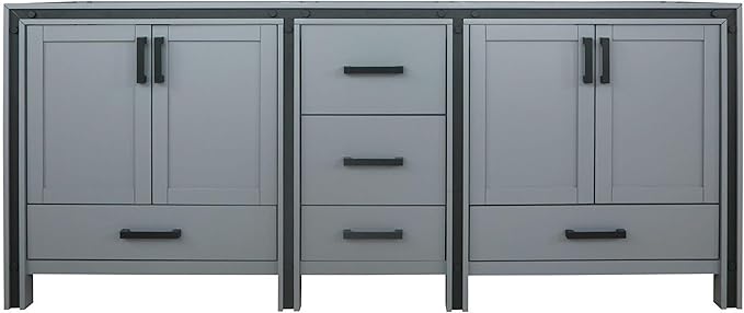 Augustine 80 in. W X 22 in. D Dark Grey Double Bath Vanity Cabinet Without Countertop