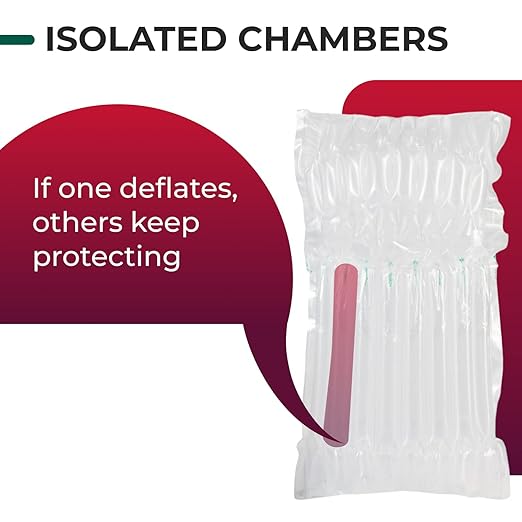 IDL Packaging Inflated 32 oz Bottle Air Bags, Self Sealed, Pack of 1 - Reusable Air Column Bags for Packing, Travel and Shipping - Cushioning Protector for Glass, Ceramic, Breakables