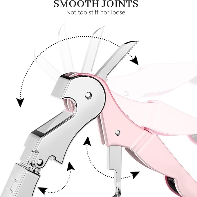 HYZ Stainless Steel Waiter Corkscrew (2-Pack), Pink, Professional Wine Key with Foil Cutter, Manual Wine Bottle Opener, Double Hinged