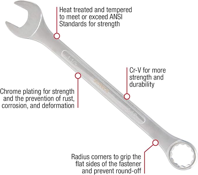 SUNEX TOOLS 9714A SAE Combination Wrench Set, 14 Piece