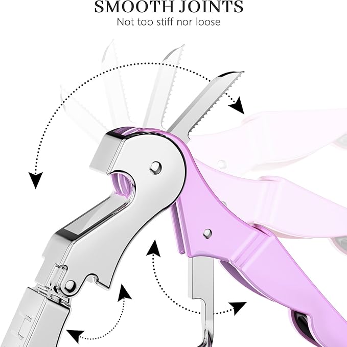 HYZ 2-Pack Wine Opener Waiter Corkscrew, Professional Wine Key for Servers, Bartender with Foil Cutter, Manual Wine Bottle Opener Double Hinged (Light Purple)