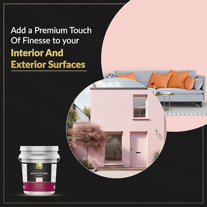 EVOLVE Signature Paint & Primer: Luxury Paint & Primer for Indoor & Outdoor Surfaces, Minimal Odor, Eggshell Sheen (Flamingo Pink, 5 Gallon)