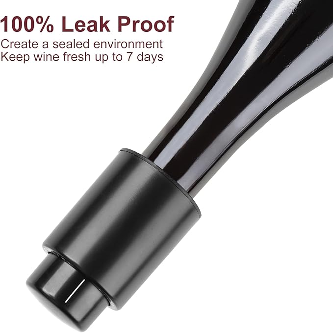 2-Pack Wine Stoppers for Wine Bottles Vacuum Wine Stopper Wine Bottle Stoppers with Time Scale Record Reusable Wine Preserver for Freshness Perfect Wine Gifts
