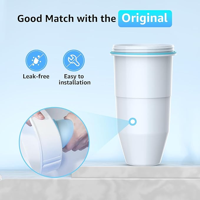 Filterlogic NSF/ANSI 42,53&372 Certified Replacement Water Filters, Water Pitchers, and Dispensers Reduce TDS, Chlorine, and More (Pack of 4)