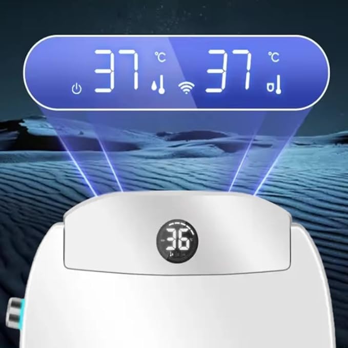 Electric Bidet Toilet Seat, Filtered & Unlimited Warm Water, 8 Modes Spa Wash, Warm Air Dryer, Heated Seat, Self-Clean Stainless Steel Nozzle, HD Night Light. 10-year warranty. (TB-48E,Elongated)