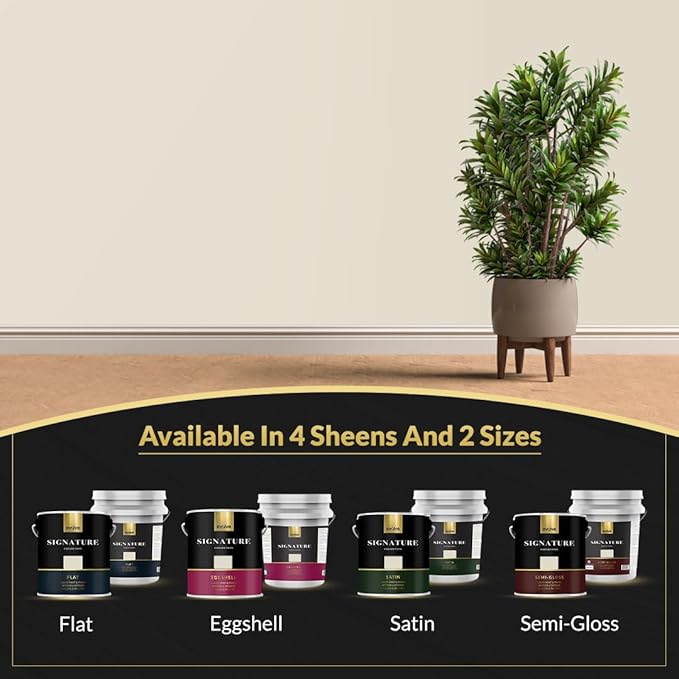 EVOLVE Signature Paint & Primer: Luxury Paint & Primer for Indoor & Outdoor Surfaces, Minimal Odor, Eggshell Sheen (Canvas White, 5 Gallon)