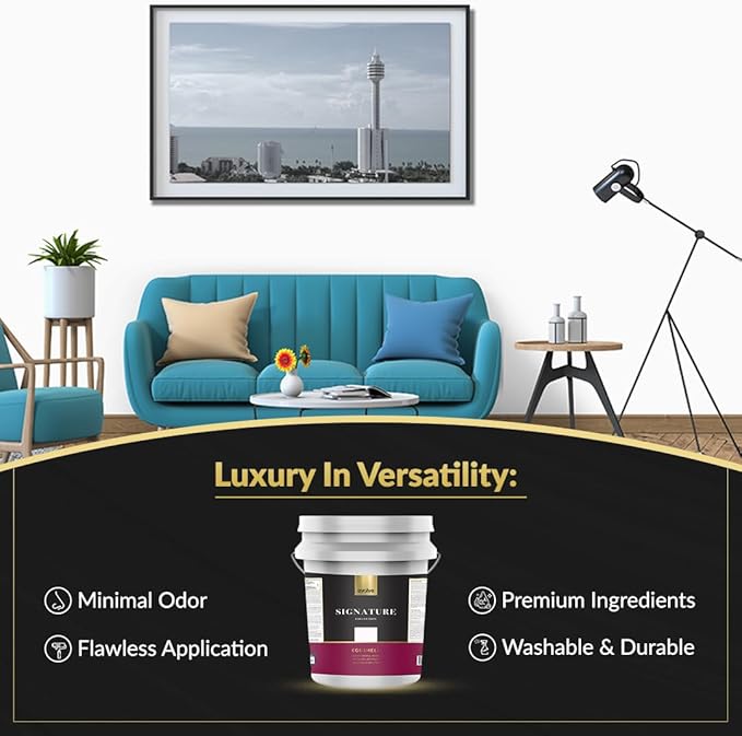 EVOLVE Signature Paint & Primer: Luxury Paint & Primer for Indoor & Outdoor Surfaces, Minimal Odor, Eggshell Sheen (Ivory White, 5 Gallon)