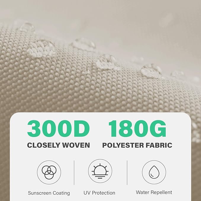 JEAREY 9 ft Patio Umbrella Replacement Canopy for 8 Ribs, Table Market Yard Umbrella Replacement Top Cover-Fog Gray (Canopy Only)