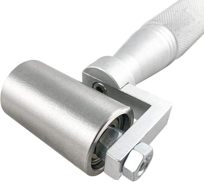 QWORK 1.5" Stainless Steel Home Wallpaper Seam Roller Wall Paper Construction Tool Seam Flat Roller Paint Tool