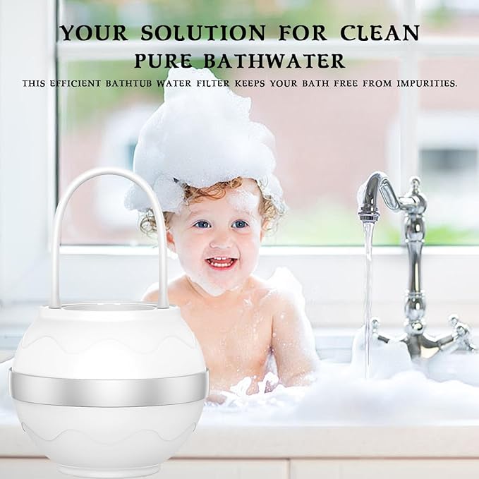 Bath Ball Filter,Bathtub Filter for Tub Faucet,8 Stages Bath Filter,BPA Free,Removes Hundreds of Contaminants,Purify Your Bathwater for Healthier Skin and Hair(2 Filter Cartridges)