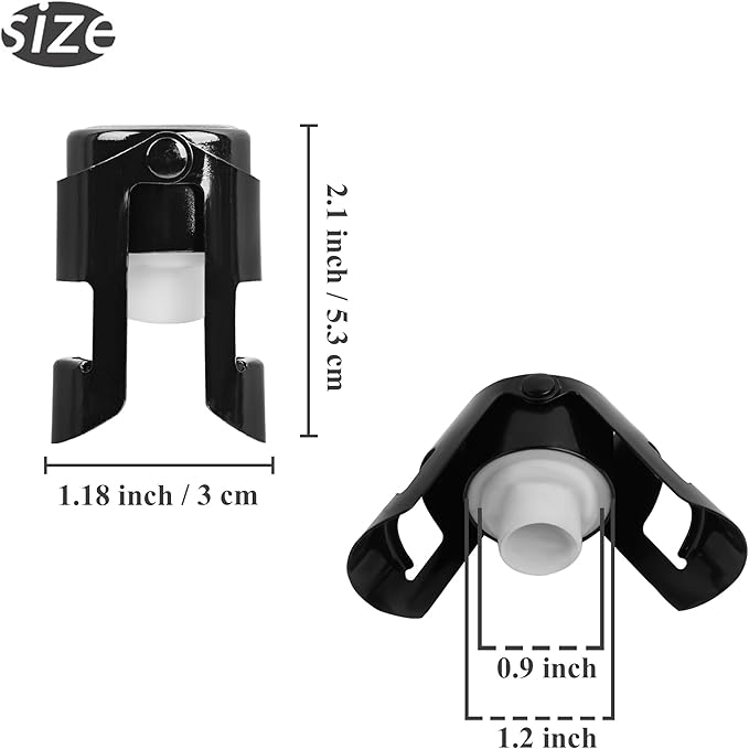 LIZIMANDU Champagne Stopper, Stainless Steel Bottle Plug Sealer for Sparkling Wine, Superior Leak,keeps Wine, Champagne, Prosecco, Cava, and Sparkling Wine fresh longer(1-Black Marble)