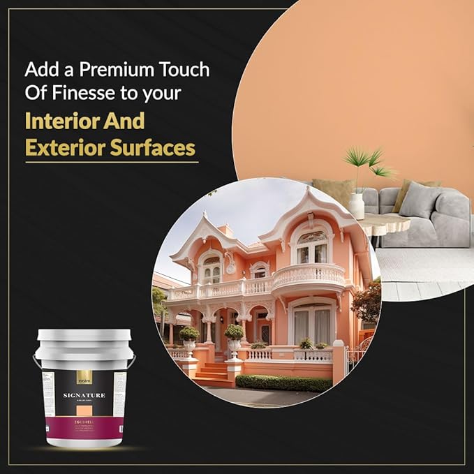 EVOLVE Signature Paint & Primer: Luxury Paint & Primer for Indoor & Outdoor Surfaces, Minimal Odor, Eggshell Sheen (Milky Orange, 5 Gallon)