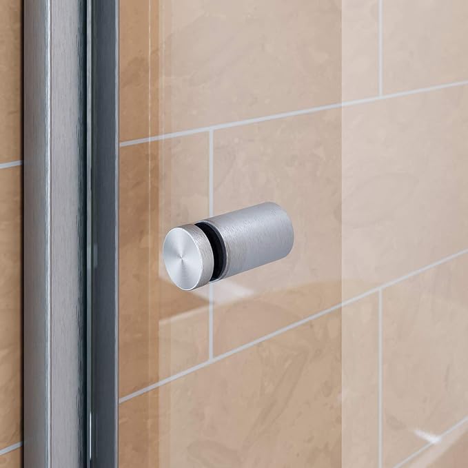 SUNNY SHOWER Bathtub Shower Door 60" W x 62" H Semi-Frameless Double Sliding Design Glass Shower Tub Door, Brushed Nickel Finish