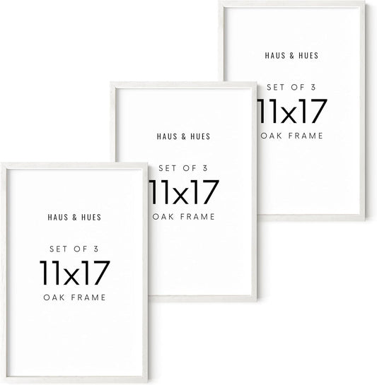HAUS AND HUES Standalone White Oak Frame Set of 3-11x17