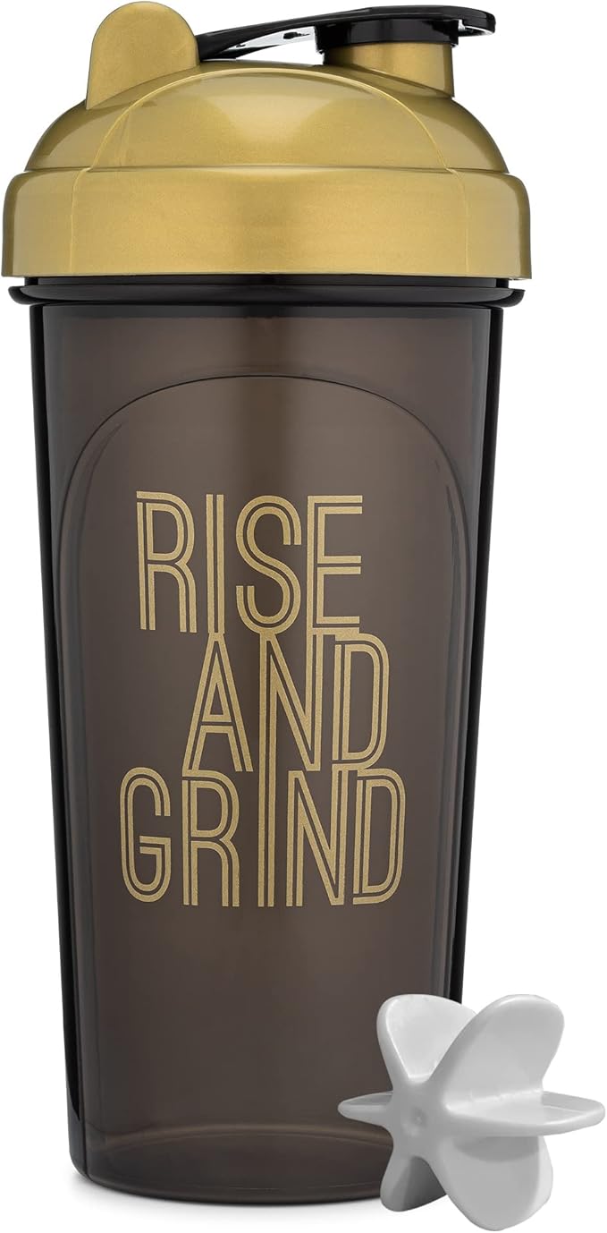 GOMOYO [2 Pack] 28 Ounce Shaker Bottle with Motivational Quotes | Protein Shaker Cup with Mixer Agitators | Blender Shaker Bottle for Protein Mixes and Pre-Workout | Dishwasher Safe