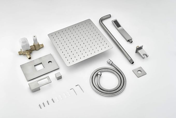 Shower Fixtures Brushed Nickel With 8 Inches Shower Head And Pressure Balance Shower Valve, Shower Systems With Rain Shower And Handheld