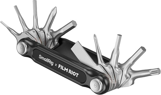 SmallRig x FILM RIOT 10-in-1 Folding Tool Set with Screwdrivers and Hex Key Wrenches, Multiple Angle Positioning, Portable and Compact Design (Black) - 4375