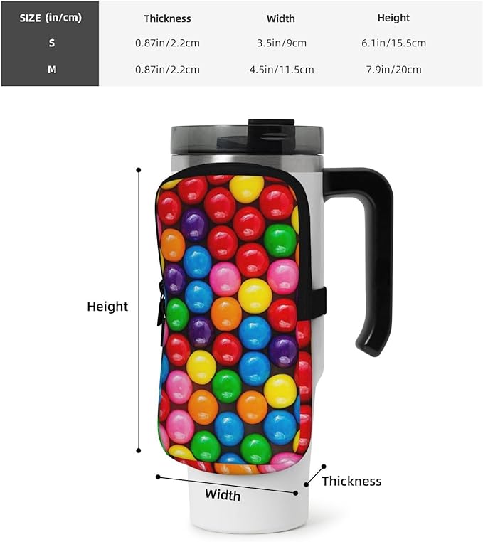 Galaxy Mandala Water Bottle Pouch for Stanley Cup 40oz 30oz,Personalized Gym Purse for Men Women, Tumbler Pouch with Versatile Pocket Water Bottle Bag for Cards, Keys, Phone