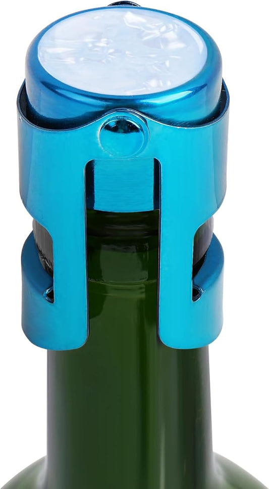 LIZIMANDU Champagne Stopper, Stainless Steel Bottle Plug Sealer for Sparkling Wine, Superior Leak,keeps Wine, Champagne, Prosecco, Cava, and Sparkling Wine fresh longer(1-Blue)