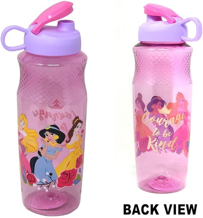 Disney Princess Water Bottle Set for Kids – Bundle with 3 Disney Princess Drinking Bottles, Stickers, and More | Princess Drinking Cups