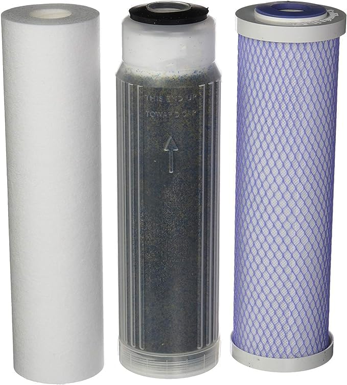Replacement Filter Kit (Sediment Cartridge, Carbon Cartridge, Color Indicating DI Cartridge Filled with MBD-30 Nuclear Grade Resin) Compatible with HL22121, RO150/300 by CFS