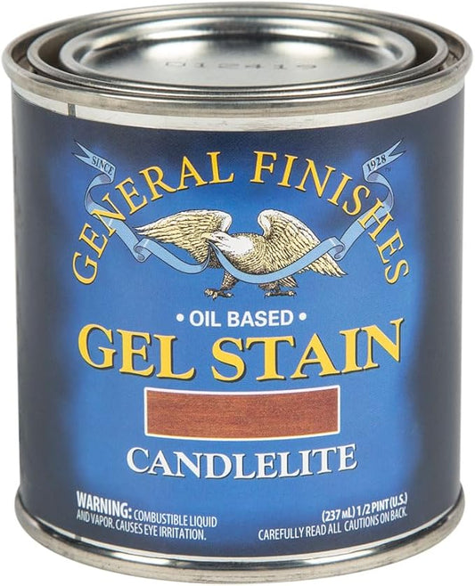 General Finishes Oil Base Gel Stain, 1/2 Pint, Candlelite