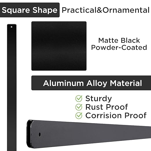 76 Pack 29.5" Black Aluminum Deck Balusters, Hollow Rectangle Metal Deck Spindles for Stair Railing, Porch Fencing, Includes Screws & Connectors for Wood/Composite Deck Railing