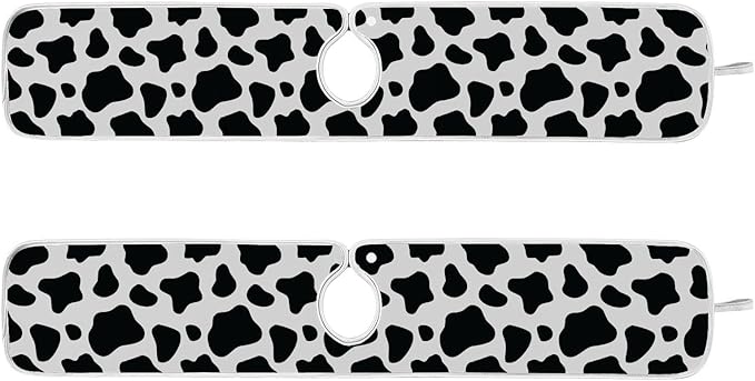Kitchen Faucet Absorbent Mat,Cow Print Water Splash Guard for Sink, Faucet Drip Catcher Thicken Sponge Microfiber Faucet Water Catcher Mat Sink Absorbent Mat for Kitchen 30x5in 2 Pack