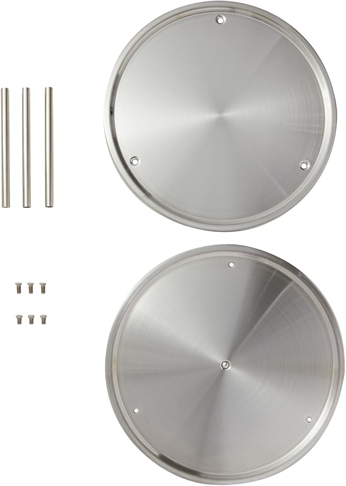 Juvale 2-Tier Lazy Susan Spice Rack Organizer for Cabinet - Stainless Steel Spice Carousel - Pantry & Kitchen Countertop Organizer (10.5 in)