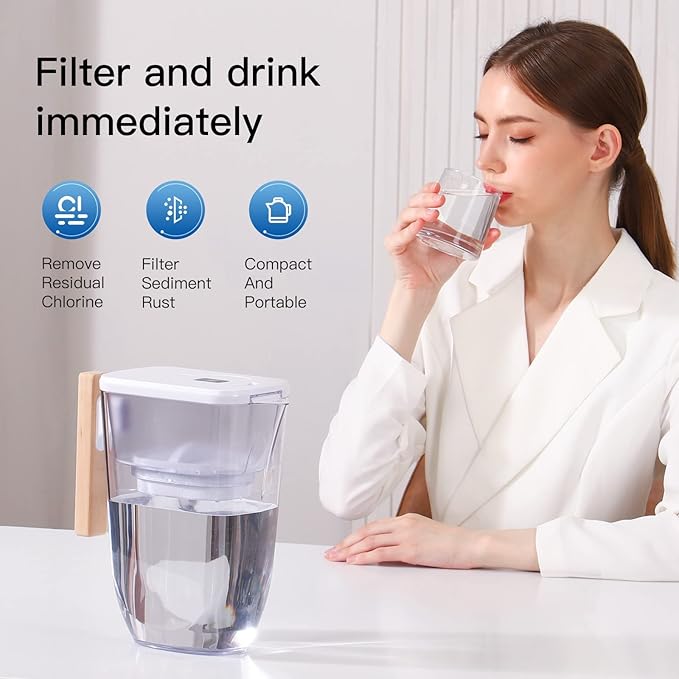 Replacement Filters for All Waterdrop® Pitcher Filtration System, Fits Waterdrop® WD-PF-01A Plus, WD-PT-05, WD-PT-04, WD-PT-61B, Last Up to 3 Months or 200 Gallons (Pack of 2)