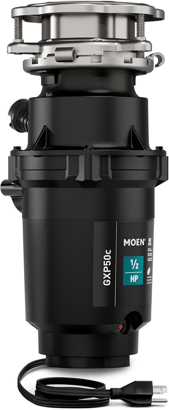 Moen Prep Series PRO Continuous Feed Compact Garbage Disposal for Kitchen Sink with Power Cord, GXP50C