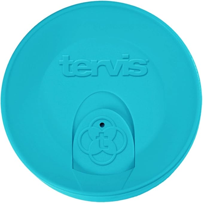 Tervis Travel Lid Made in USA Double Walled Insulated Tumbler Travel Cup Keeps Drinks Cold & Hot, Fits 24oz Tumblers & 16oz Mugs, Turquoise