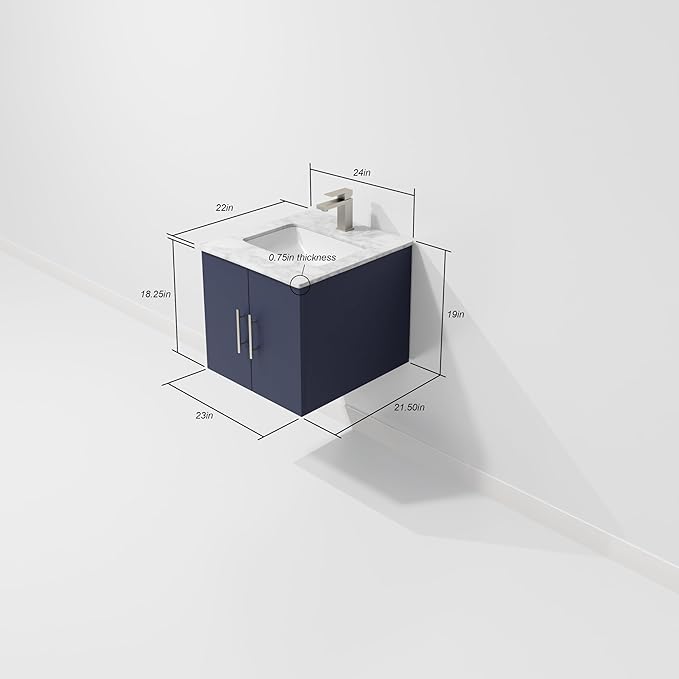 Sonoma 24 in. W X 22 in. D Navy Blue Single Bath Vanity Cabinet Without Countertop