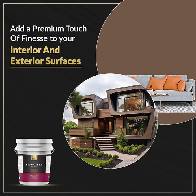 EVOLVE Signature Paint & Primer: Luxury Paint & Primer for Indoor & Outdoor Surfaces, Minimal Odor, Eggshell Sheen (Truffle Brown, 5 Gallon)