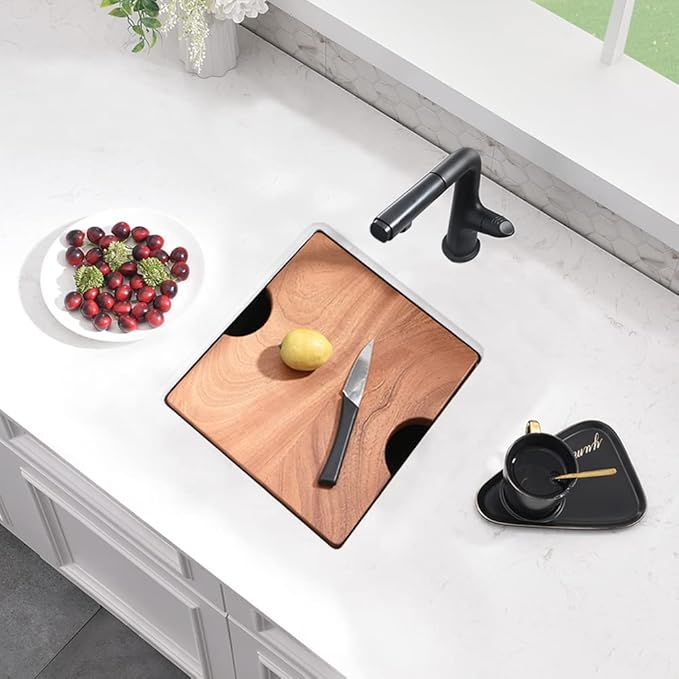 12 Inch Undermount Bar Sink Workstation, BoomHoze 12 x 15 Stainless Steel Wet Bar Kitchen Prep Single Bowl 16 Gauge Small Kitchen Sink with Cutting Board and Assembly