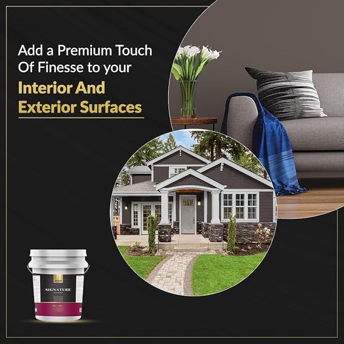 EVOLVE Signature Paint & Primer: Luxury Paint & Primer for Indoor & Outdoor Surfaces, Minimal Odor, Eggshell Sheen (Volcano Brown, 5 Gallon)