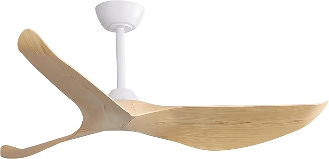 Sofucor 52" Ceiling Fan no Light and Remote Control, Modern Ceiling Fan without Light, Indoor Outdoor Ceiling Fan with Reversible Motor, 6 Speeds, Burlywood