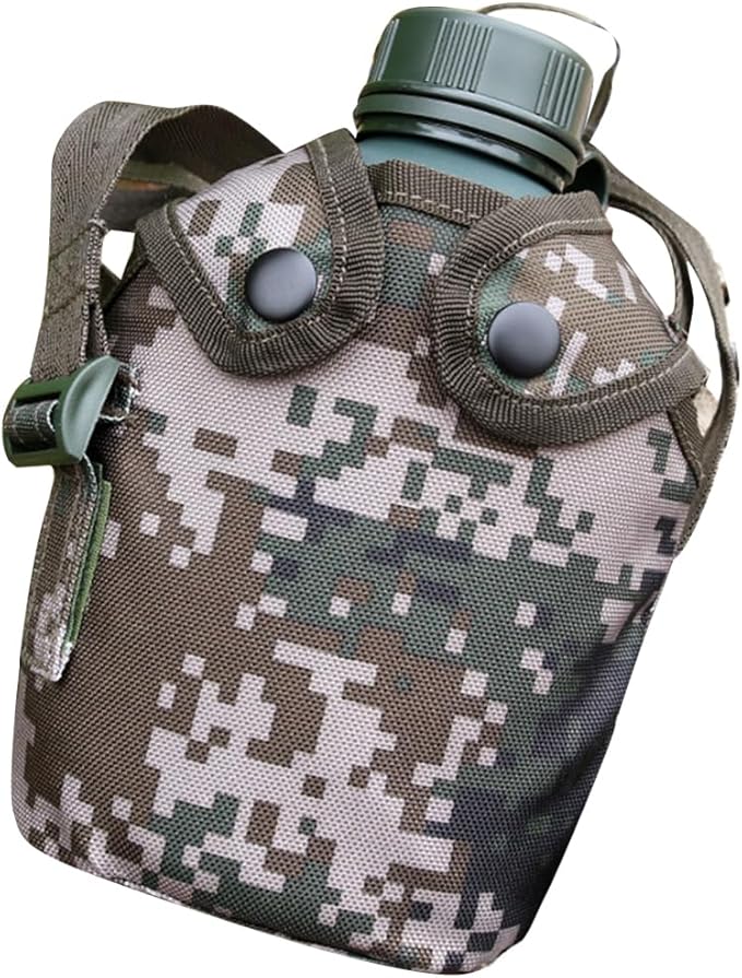 GANAZONO 1 Set Canteen Stainless Steel Water Pitcher Militaries Stainless Steel Kettle Wicker Rattan Balls Sports Water Jug Survival Kettle Water Kettle Water Bottle Aluminum Cup