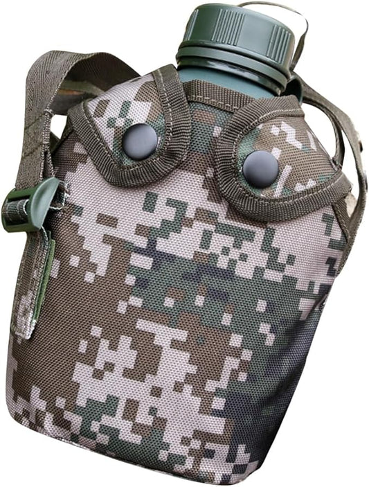 GANAZONO 1 Set Canteen Stainless Steel Water Pitcher Militaries Stainless Steel Kettle Wicker Rattan Balls Sports Water Jug Survival Kettle Water Kettle Water Bottle Aluminum Cup