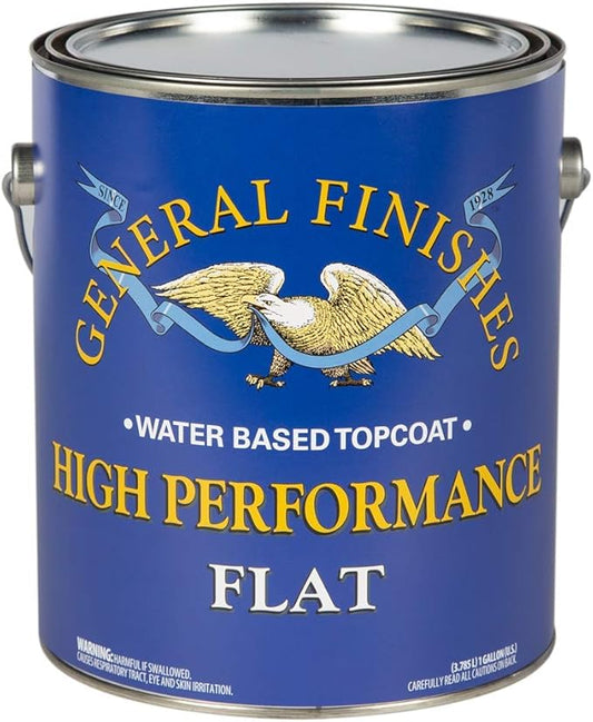General Finishes High Performance Water Based Topcoat, 1 Gallon, Flat