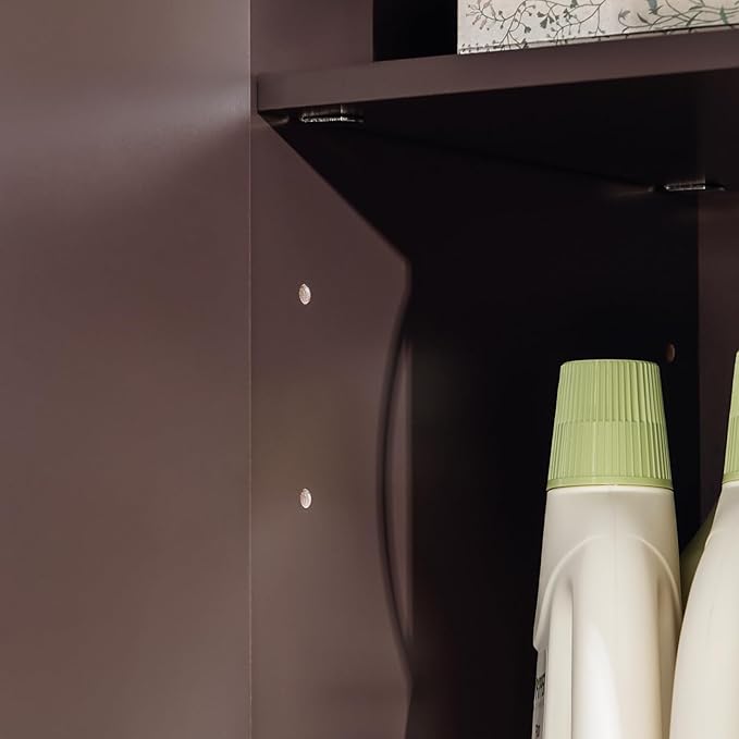 SoBuy Wall Cabinet Laundry Room, Medicine Cabinet for Bathroom Kitchen Garage,Floating Cabinet Hanging Storage with Adjustable Shelf, Brown FRG231-BR