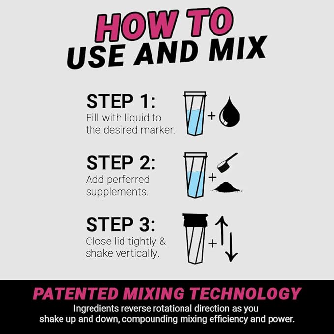 HELIMIX 2.0 Vortex Blender Shaker Bottle Holds upto 28oz | No Blending Ball or Whisk | USA Made | Portable Pre Workout Whey Protein Drink Shaker Cup | Mixes Cocktails Smoothies Shakes | Top Rack Safe